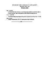 Đề khảo sát chất lượng học kì I môn Lịch sử Lớp 9 - Năm học 2016-2017 - Trường THCS Hồng Sơn
